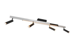 Trio lighting plafondspot  Zeno led, 4-lichts geborsteld aluminium-zwart
