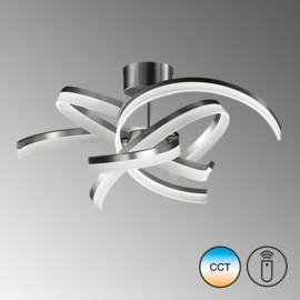 Fischer & Honsel plafondlamp Sund led, mat nikkel