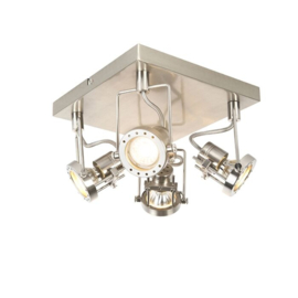Qazqa plafondspot  Suplux led, 4-lichts mat nikkel incl. licht bron