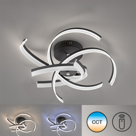 Fischer & Honsel plafondlamp Sund led, mat zwart