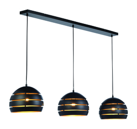 Freelight hanglamp Djarin 3-lichts zwart-goud