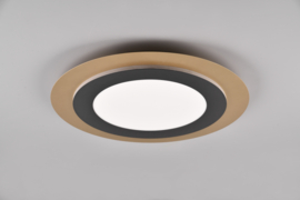 Trio lighting plafondlamp Morgan led, zwart-goud incl. afstandsbediening