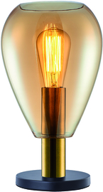 Freelight tafellamp Dorato zwart-goud met amber glas