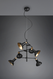 Hanglamp Roxie, 6-lichts zwart