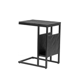 Label 51 Bijzettafel Shift,  zwart mangohout/zwart metaal