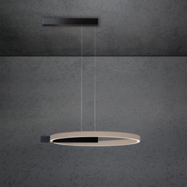 Escale hanglamp Midnight single led, zwart-taupe incl. touchdimmer 60 cm