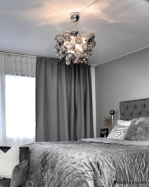 By Rydéns hanglamp Gross, chroom 37-lichts smoke glas