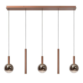 Lucide JASMINE - Hanglamp - LED Dimb. - CCT - 5x4W 2200K/3300K - Koper