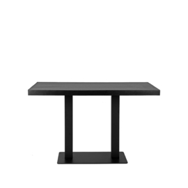 Label 51 Restauranttafel, zwart mangohout | zwart metaal 120x70 cm