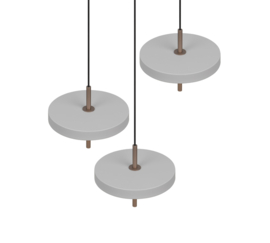 Trio lighting hanglamp Keaton led, 3-lichts warm grijs