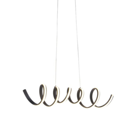 Qazqa  hanglamp Twisted led, mat zwart