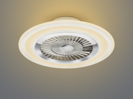 Trio lighting plafond ventilator Flaga led, 60 cm mat wit incl. afstandsbediening