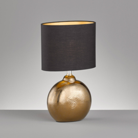 Fischer & Honsel  tafellamp Foro, antiek brons met zwarte kap