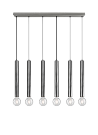 Trio lighting hanglamp Clermont,  6-lichts mat nikkel incl licht bron