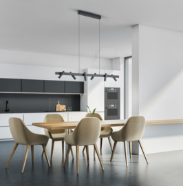 Helestra  hanglamp Metis led, mat zwart senso dimmer