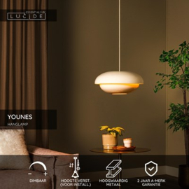 Lucide YOUNES - Hanglamp - Ø 40 cm - 1xE27 - Beige