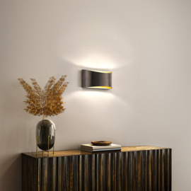 Fischer & Honsel wandlamp Aries led, mat zwart