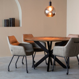 Label 51 Eettafel Otis, nature smooth mangohout | zwart metaal 140 cm
