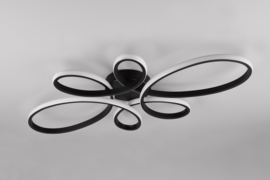 Trio lighting plafondlamp Fly led,  zwart incl. switch dimmer 83 cm