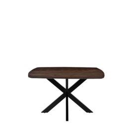 Label 51 Eettafel Blake, espresso mangohout | zwart metaal 140 cm