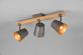 Trio lighting plafondspot Bell, 3-lichts antiek nikkel