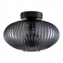 Plafondlamp Savoy  zwart, met Lido zwart glas