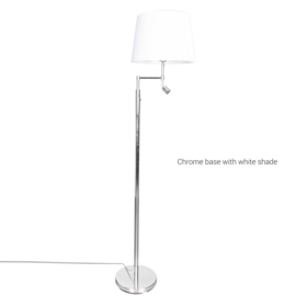 Vloerlamp Orlando, chroom met stoffen kap incl. licht bron