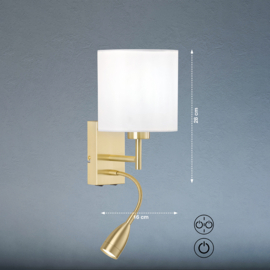 Fischer & Honsel wandlamp Dreamer led, mat messing