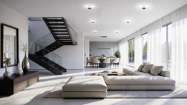 Helestra plafondlamp Poro led kleur titaan grijs met acryl glas