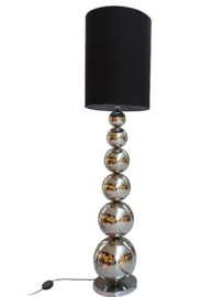 Light trend vloerlamp Bal-6 , chroom met zwarte kap