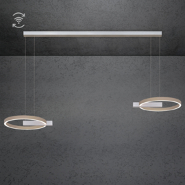 Escale hanglamp Midnight double led · 40 cm (174 cm) Funk aluminium-taupe