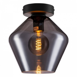 Toplicht plafondlamp Savoy  zwart, met Palm zwart glas