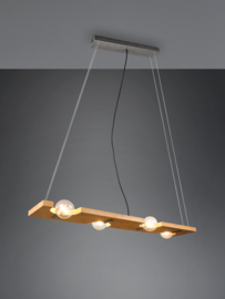 Hanglamp Tailor , 4-lichts hout met zwart