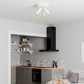 By Rydéns plafondspot  Puls Spotlight, wit-goud incl led bron