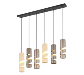 Trio lighting hanglamp Stream, 6-lichts multicolor
