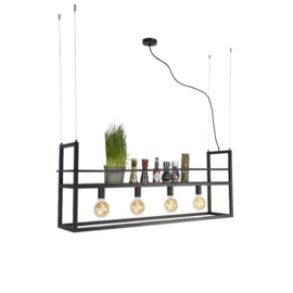 Qazqa hanglamp Cage rack, zwart