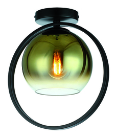Freelight plafondlamp Aureol,  zwart met goud glas