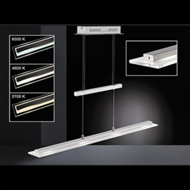Fischer&honsel hanglamp Tenso TW led, nikkel incl. pushdimmer 115 cm