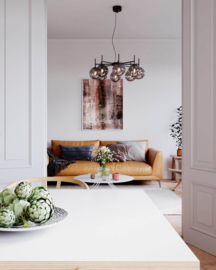 By Rydéns hanglamp Boyle, 8-lichts zwart