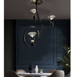 Light trend plafondlamp Diamond, 3-lichts plated steel+Crystal glas