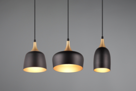 Trio lighting hanglamp Chiraz, 3-lichts mat zwart