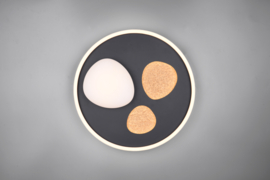 Trio lighting plafondlamp pebble led, zwart incl. switch dimmer