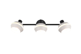 Trio lighting plafondspot  Isla , 3-lichts zwart-warm grijs