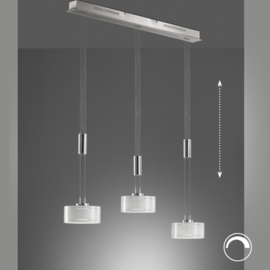Fischer&honsel hanglamp Lavin led, 3-lichts mat nikkel