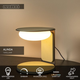 Lucide ALINDA - Tafellamp Ø 20 cm LED Dimb. 1x9W 3000K - Groen