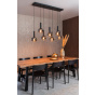 Lucide hanglamp Marius, 7-lichts rookglas
