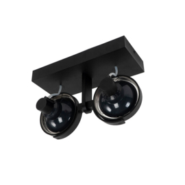 Qazqa plafondspot  Master 111, 2-lichts zwart incl. licht bron
