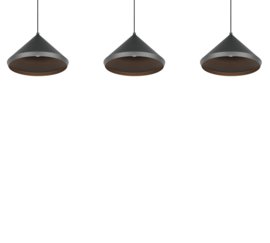Trio lighting  hanglamp Laguna led, 3-lichts zwart