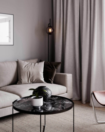 By Rydéns vloerlamp Boyle, zwart met rookglas