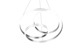 Trio lighting hanglamp Nuria led, mat nikkel met switch dimmer